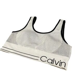 White Calvin Klein Designer Sports Bra Athletic Intimate Women’s Small Style!
